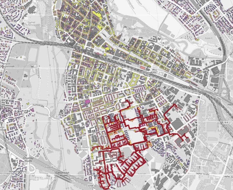 Karte des Wärmenetzes