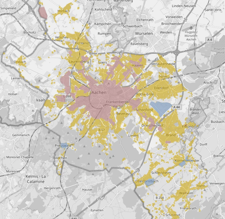 Karte des Wärmenetzes